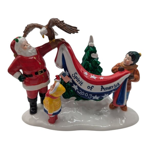 Dept 56 Snow Village Santa Comes to Town 2003 Spirit of America Banner Eagle Box - Picture 2 of 12